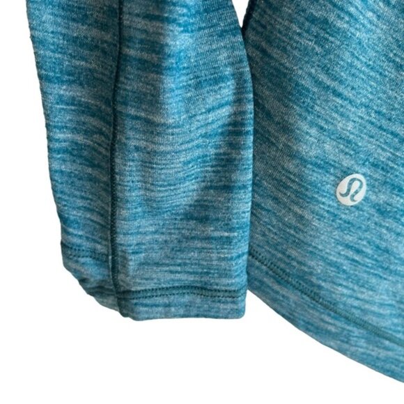 Lululemon Meant To Move Long Sleeve Size 4 Heathered Dark Uniform Blue Teal - Picture 10 of 11